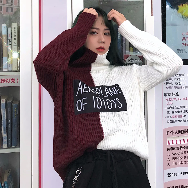 Skup 2019 jesień i zima kobiety sweter z dzianiny sweter z długim rękawem Casual sweter z golfem kobiet Jumper Pull Femme topy R917