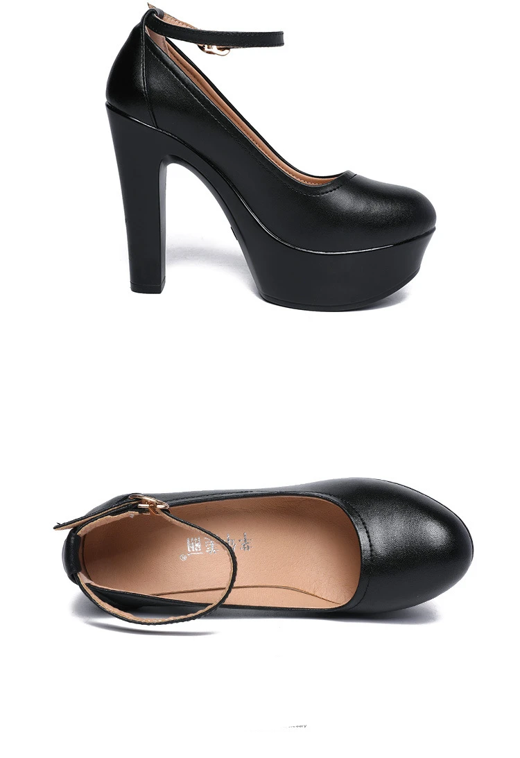 Туфли на очень высоком каблуке 13 см; женская свадебная обувь; обувь из натуральной кожи; женские туфли-лодочки на платформе; обувь для вечеринок и работы; туфли с пряжкой на ремешке