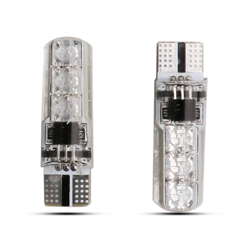 Светодиодная лампа JALAMP T10 W5W 194 RGB 5050 6 SMD 12 в пост. Тока для салона автомобиля пульт