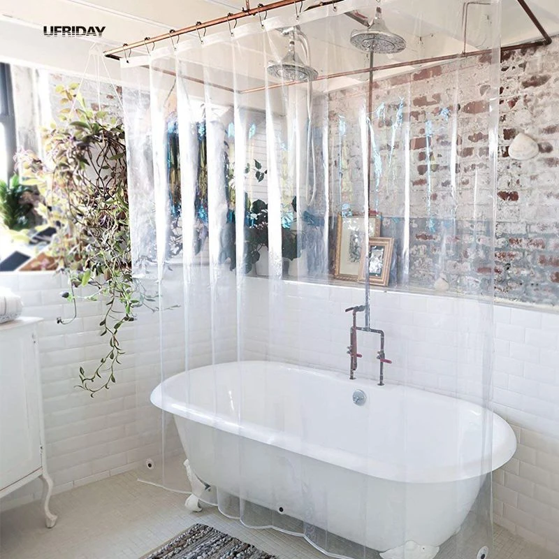 Ufriday Peva Shower Curtain Transparent Liner With Magnets Bottom Waterproof And Mildew Resistant Crystal Clear Bathroom Curtain Shower Curtain Transparent Peva Shower Curtainshower Curtain Aliexpress