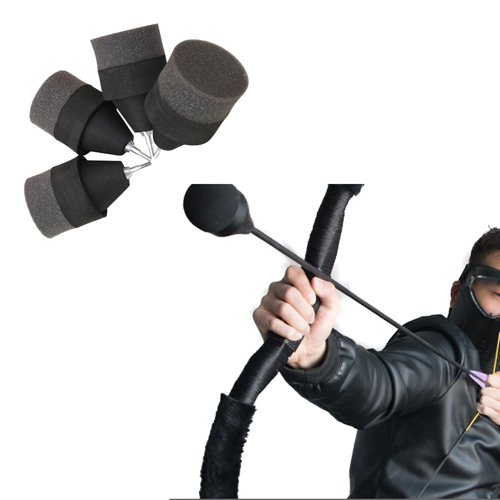 

5/10pcs Black Soft Sponge Arrow Head Foam Shooting Arrowhead Game Practice Tips for Archery Bow CS Shooting Safe Arrow for Bows