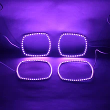 RGB ангельские глазки многоцветный светодиодный кольцевой Поворотная фара DRL Автомобильная фара Задний фонарь ангельские глазки для Dodge зарядное устройство