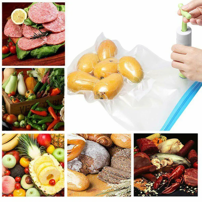 18 шт. вакуумный упаковщик вакуумные пакеты для продуктов питания хранение с ручным насосом многоразовые пищевые пакеты кухонный
