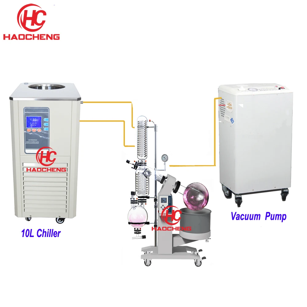

Free shipping 10L Electrical Lift Hemp Oil Distillatio Solvent Lab Rotovap with Chiller and Pump