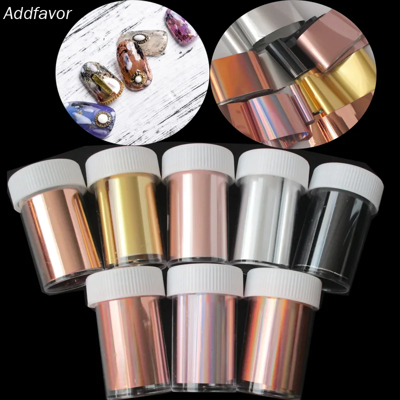 

Starry Star Nail Foils Laser Transfer Paper Nail Art Sticker Decal Wrap Rose Gold Silver Metallic Transfer Foil Nail Accessories