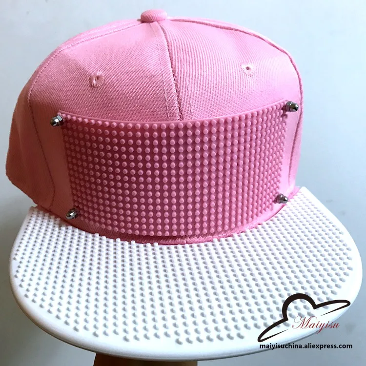 Кирпич зубчатая пластина настроить Snapback DIY логотип игрушечные строительные блоки козырьки на заказ шляпа Открытый Хип-хоп бейсболка - Цвет: screw cap no bricks