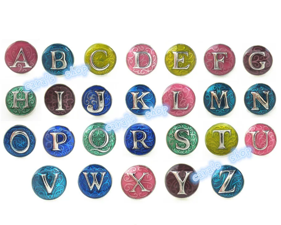 letter snap buttons