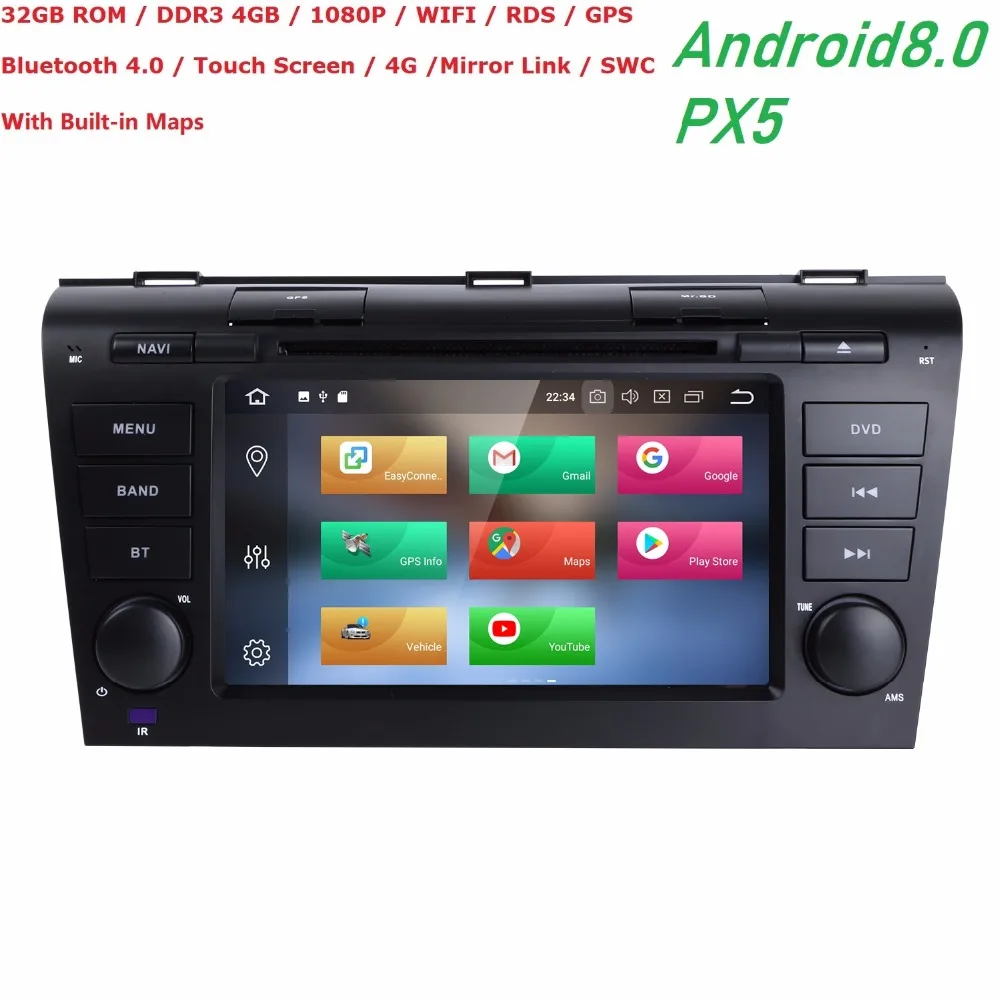##BUY HIZPO PX5 2Din IPS Android 8.0 Car DVD Player For Mazda3 Mazda 3 2004 2009 Car Multimedia gps navigation Car Radio Player 4G+32G