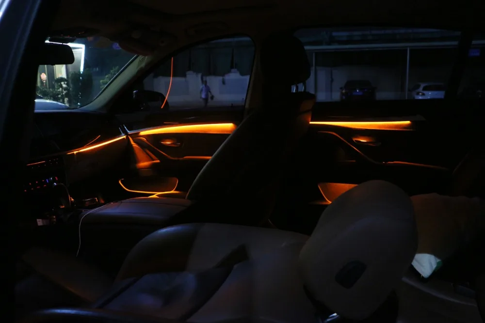 Декоративный светодиодный светильник для салона автомобиля в полоску, атмосферный светильник 3/18 цветов для BMW 5 серии F10/F11/F18