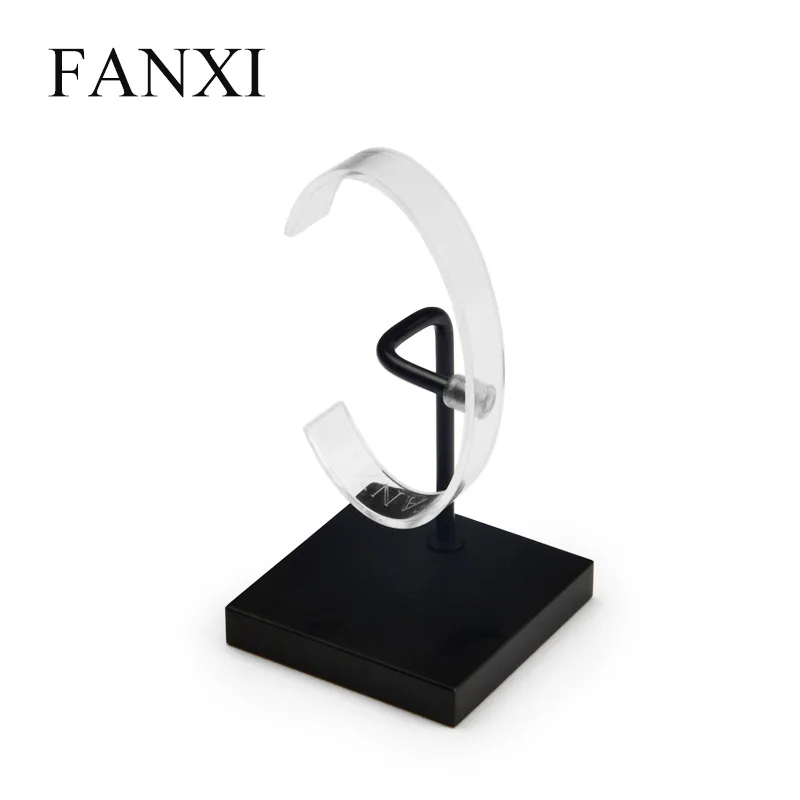 FANXI Новый черный/розовое золото часы дисплей стенд металлический и акриловый