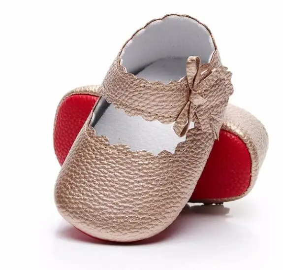 

New soft red sole pu leather baby moccasins shoes ballet princess baby girls shoes mary jane first walk shoes 7 colors for 0-18M