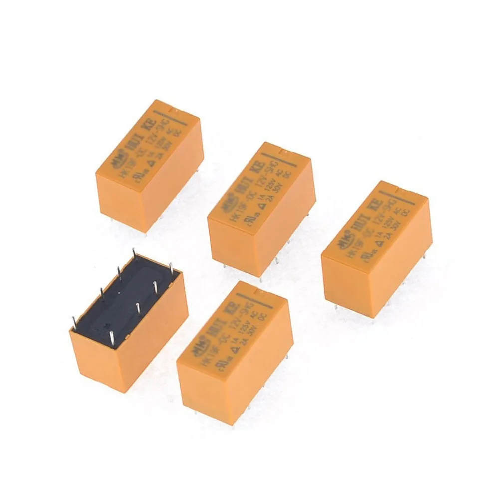 

10 pcs High Quality 8 Pins RELAY 12V DC Coil Power Relay PCB HK19F-DC12V-SHG