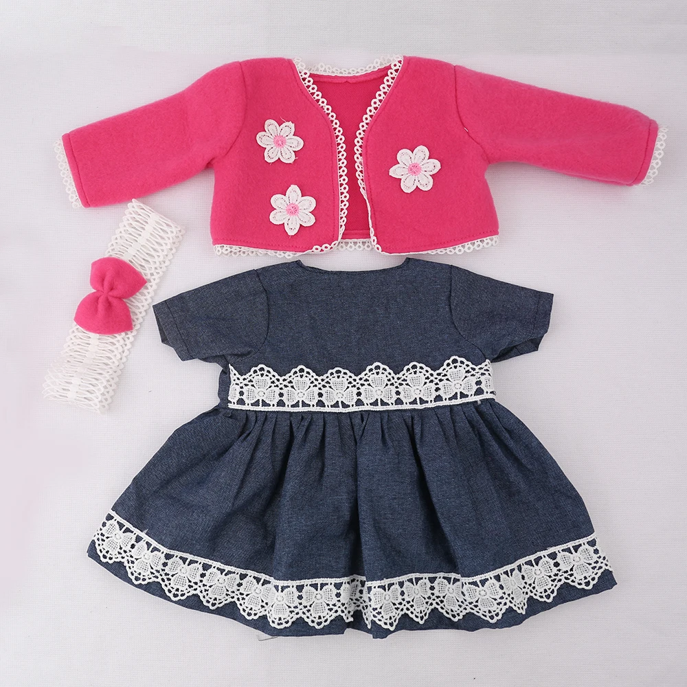 

New Design Newborn Baby Clothes Doll Accessories 20-22 inch Reborn Baby Doll Outfits Pink Girl Suits Fashion Style Handmade