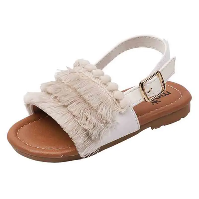 

2019 Summer girls shoes new Smmer Fashion Kids girls sandals children tassel princess baby leather Girl shoes