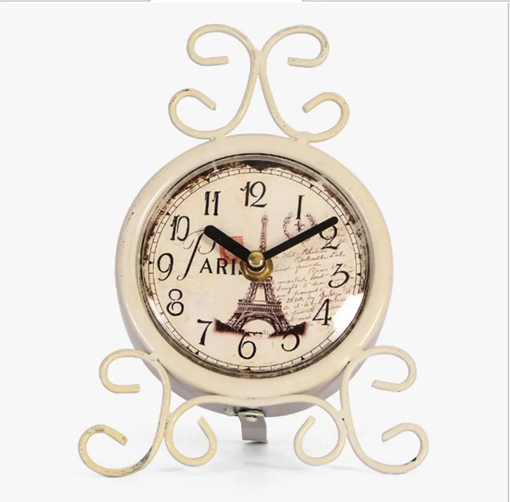 Creative EUROPE wrought iron flower vine desktop clock pendulum clock