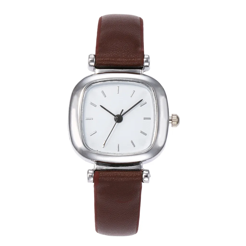 Vansvar Лидирующий бренд, квадратные женские часы-браслет, наручные часы с кожаными кристаллами, женское платье, женские кварцевые часы с капельками