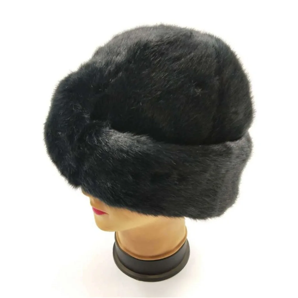 Женская теплая шапка винтажная Черная ушанка из искусственного меха 2018|hat cap scarf|cap