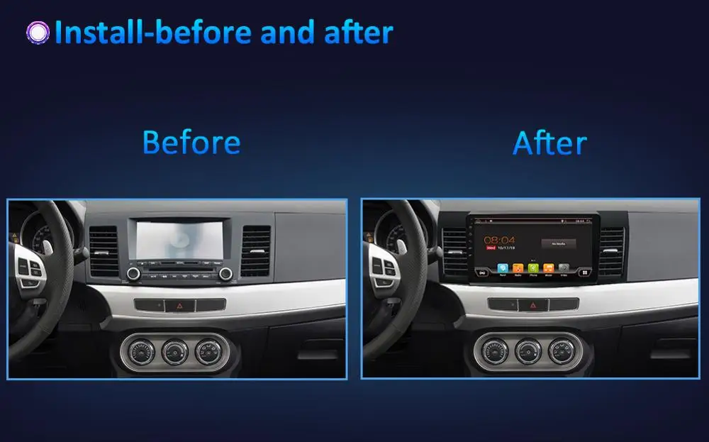  4G RAM 64G HDMI BT 4.0 Two Din Car Multimedia Player Android 9.0 Auto Radio For Mitsubishi Lancer 2
