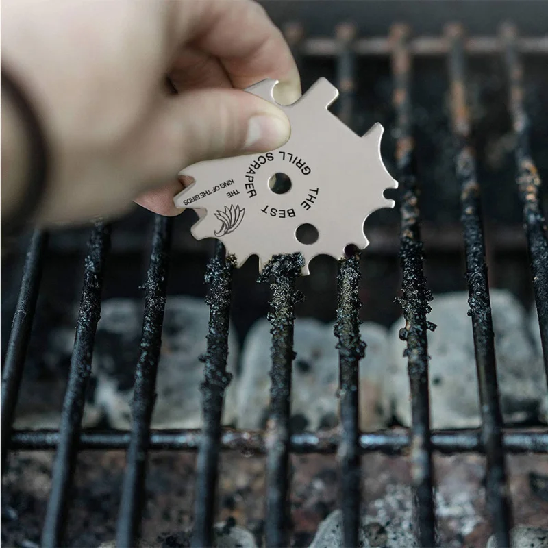  Multi-Function Stainless Steel Grill With Scraper With Safe To Use Than A Barbeque Wire Brush