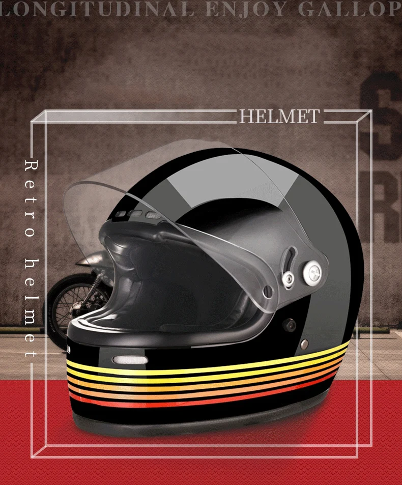 AMZ 919 Полнолицевой мото rcycle шлем chopper moto rbike гоночные шлемы винтажные Ретро шлем casco moto ретро