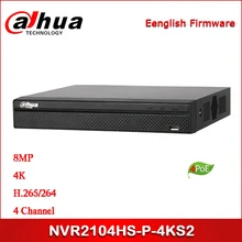 Dahua POE NVR NVR2104HS-P-4KS2 4-канальный компактный 1U 4PoE Lite 4K H.265 сетевой видеорегистратор