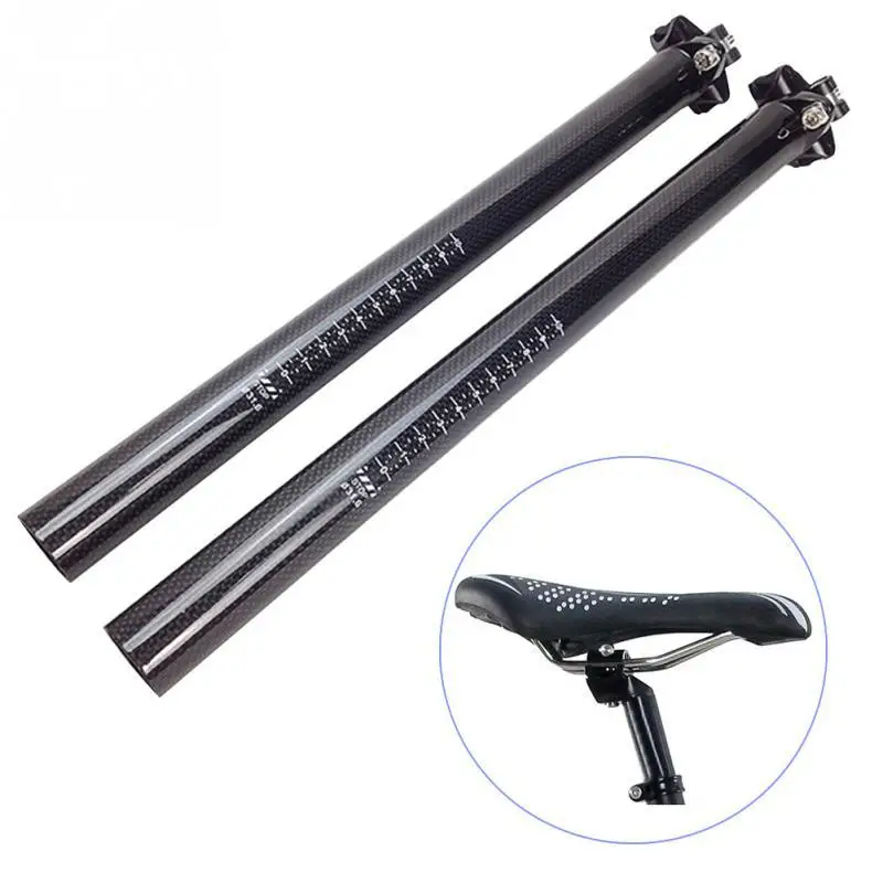 Full Carbon fiber MTB Road Bike saddle Seat post Seatpost 27.2//30.8//31.6*350//400