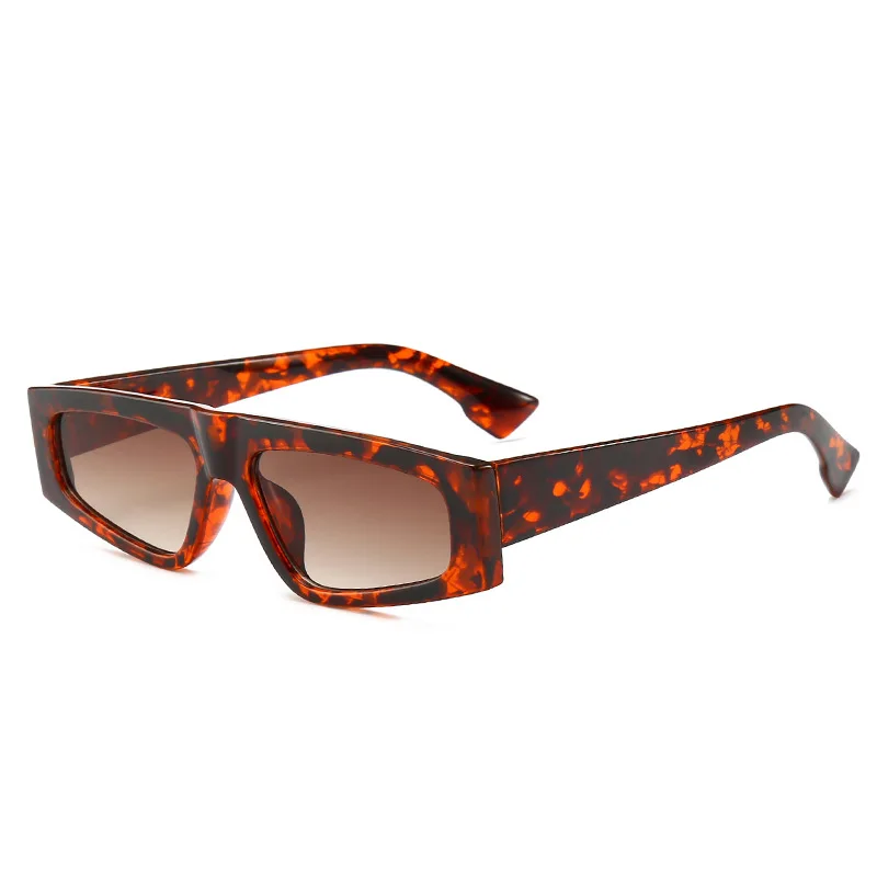 Винтажные маленькие квадратные солнцезащитные очки для женщин, фирменный дизайн, Ретро стиль, солнцезащитные очки прямоугольной формы, женские очки ярких цветов в стиле панк FML - Цвет линз: leoaprd