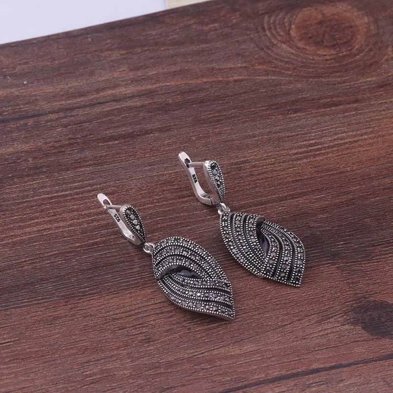 Najtaniej Sellsets Vintage komunikat etniczne specjalna biżuteria ustawia antyczne geometryczne wiszące czarny kryształ zestaw biżuterii damskiej na prezent