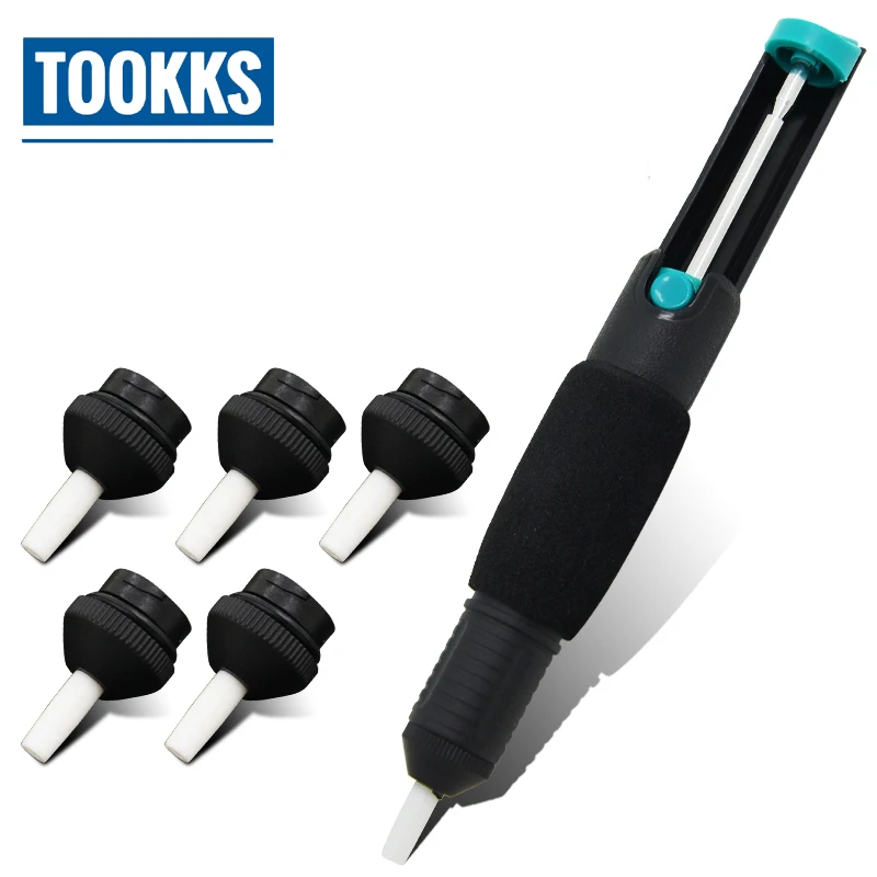

LA813101 Double Ring Anti Skid Tin Solder Desoldering Pumps Desoldering Gun with 5 pcs Suckers