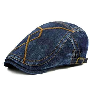 beret golf cap Fashion Spring Summer Jeans Hats for Men Women High Quality Casual Unisex Denim Beret Caps OutDoors Flat Cap for Cowboy mens beret black Berets