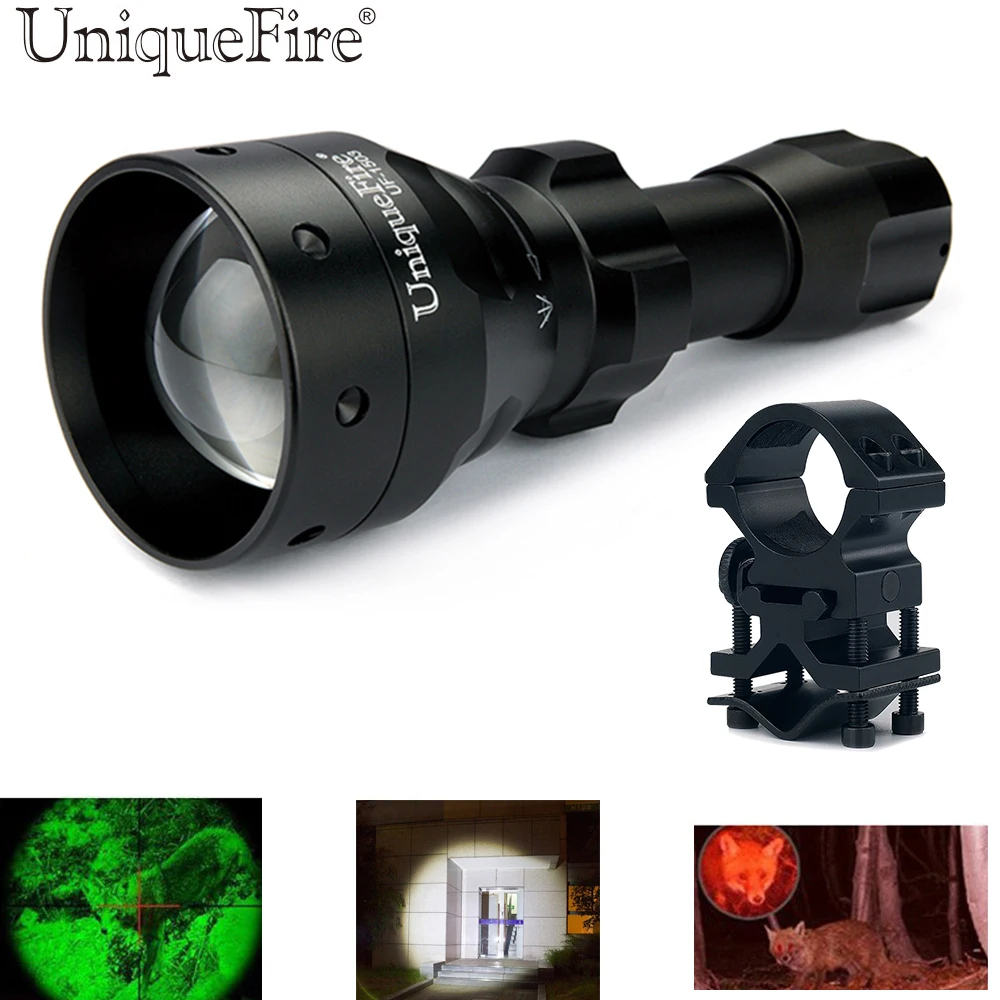 

UniqueFire UF-1503 Adjustable Led Flashlight XP-E Led 50mm Aspheric Lens Zoomable 3 Modes High Power Lamp+Scope Mount