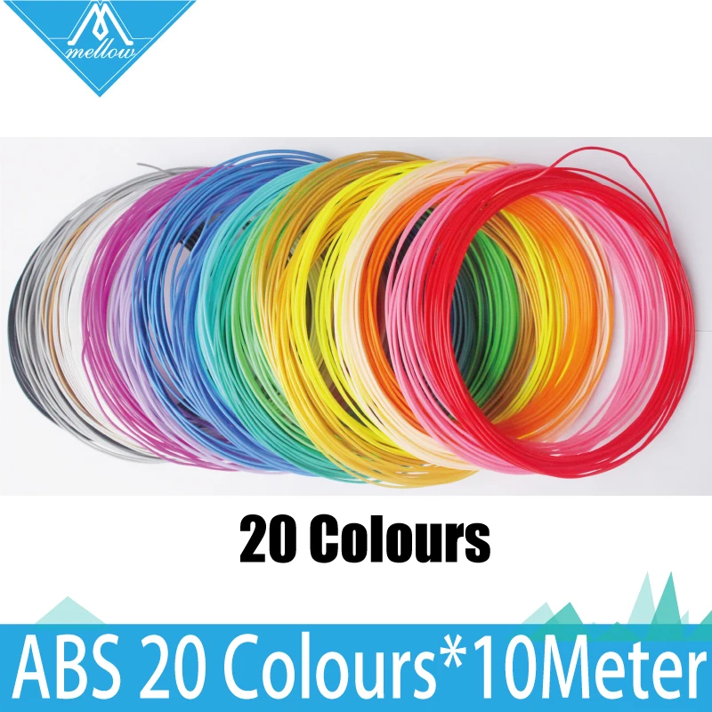 Prix pour 20 rolls/lot 10 M 3D Imprimante filament ABS échantillons 1.75mm 20 couleurs Précision +/-0.05mm MakerBot/RepRap/UP/Mendel/3D Stylo Prix pour 20 rolls/lot 10 M 3D Imprimante filament ABS échantillons 1.75mm 20 couleurs Précision +/-0.05mm MakerBot/RepRap/UP/Mendel/3D Stylo