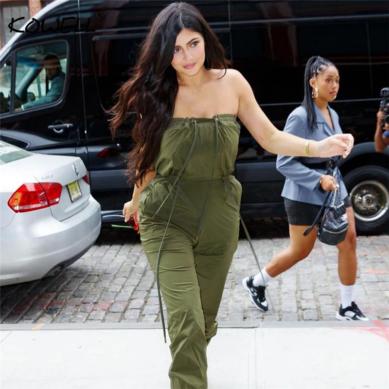 Green cold shoulder jumpsuit Clearance