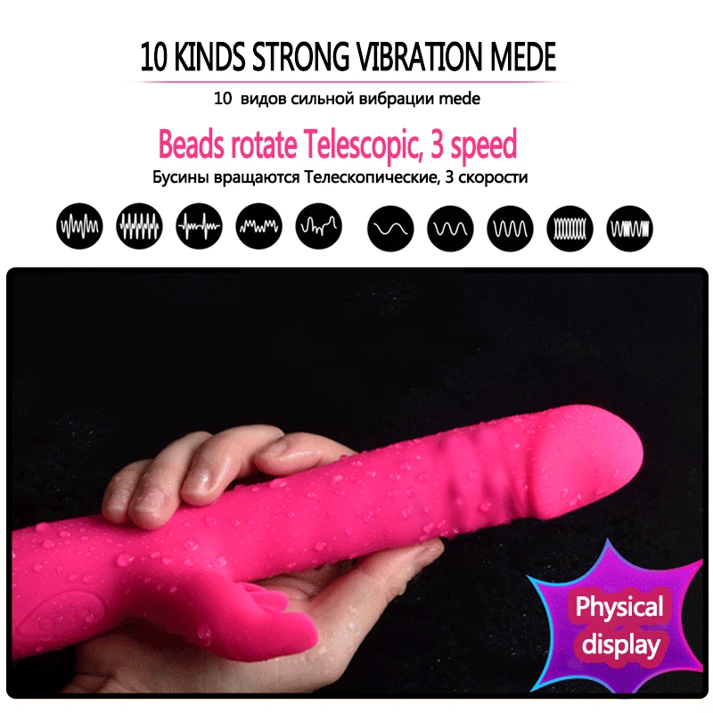  Vibradores de conejo de 10 velocidades para mujeres vibrador de punto G estimulación de clítoris Du