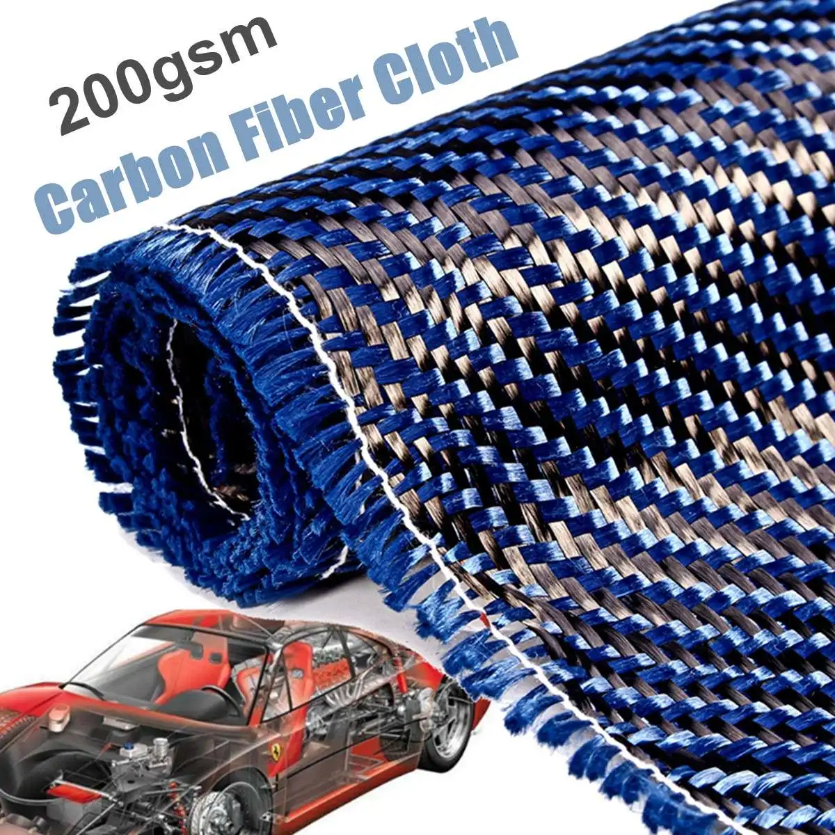 200gsm синяя саржевая ткань из углеродного волокна анти-УФ для спортивных товаров Новые материалы 3k ткань из углеродного волокна арамидное волокно 3200 МПа 92x30 см