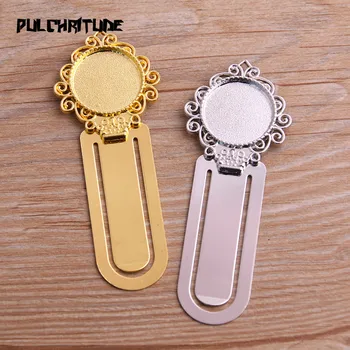 

PULCHRITUDE 2pcs 20mm Inner Size Two Color Vintage Style Handmade Bookmark Cabochon Base Cameo Setting 21*80mm T6725