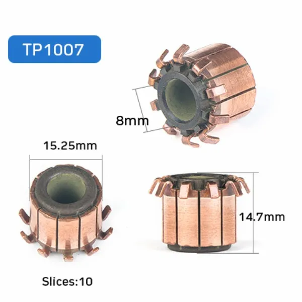 TUNGFULL 15x6,35x10 мм 2 шт. медный стержень генератора коллектора двигателя микро-просверленные тонны коллектор для арматуры Реверсивный инструмент - Цвет: 8x15.25x14.7mm