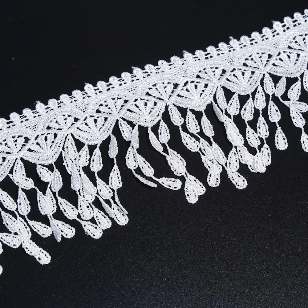 DoreenBeads красивая белая кружевная лента Европейская кружевная ткань кружевная вышивка с кисточками Аксессуары для платья 0,9 м