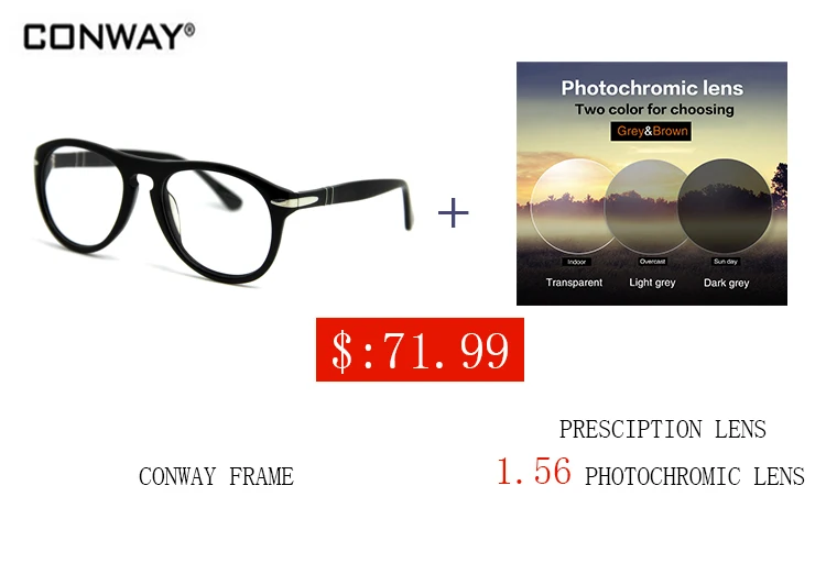 

CONWAY 2017 hyperopia Eyewear Acetate Frames for Men Black Color 465801 Prescription Eyewear Optical Glasses