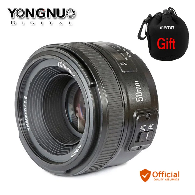 YONGNUO YN50mm F1.8 MF AF Lens YN50 Aperture Auto Focus for NIKON D7500 D7200 D5600 D5200 D750 D500 D5 D610 D90 DSLR Camera