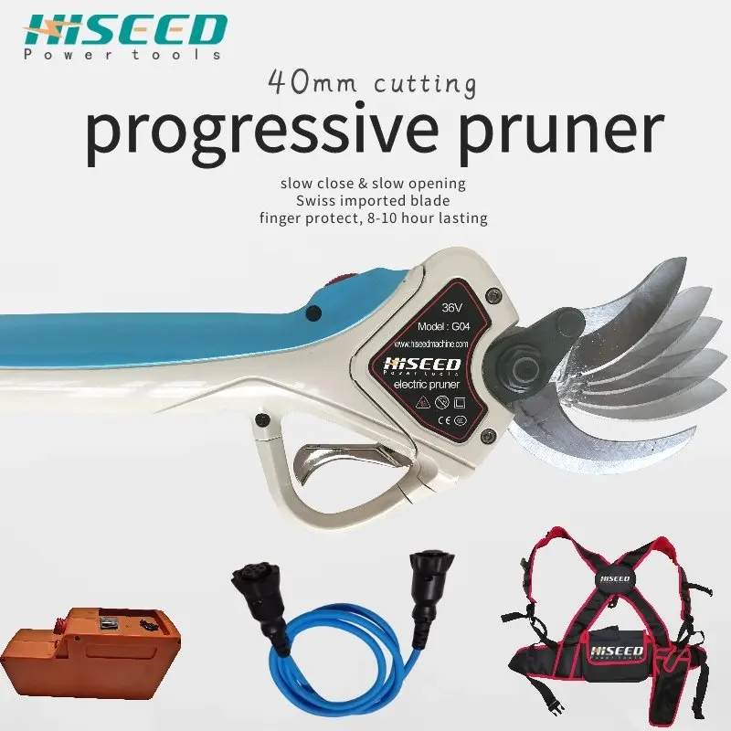 

HISEED New pruning shears, cutting diameter 40MM progressive garden tools orchard electric pruner