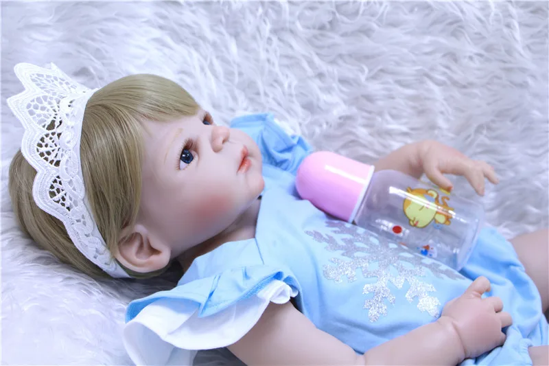 55 см полный Средства ухода за кожей силикона Reborn Baby Doll Игрушечные лошадки реалистичные детские-Reborn принцессы куклы детского дня рождения