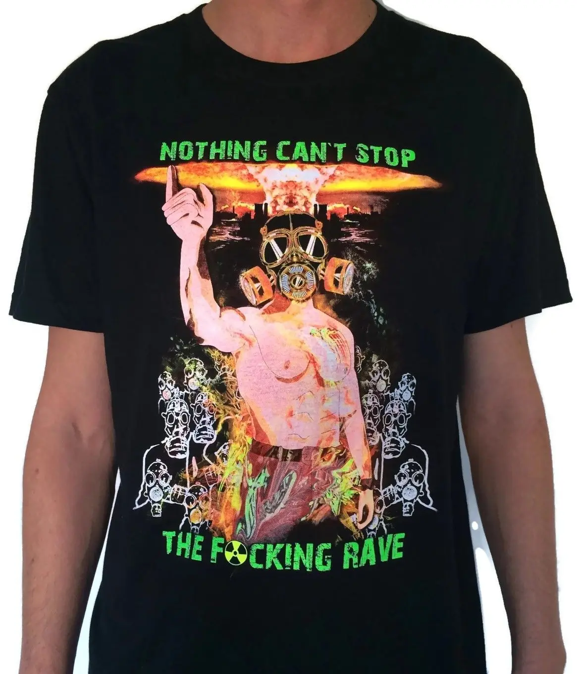 ACID RAVE Men T shirt Glow UV Blacklight Techno EDM Club Festival