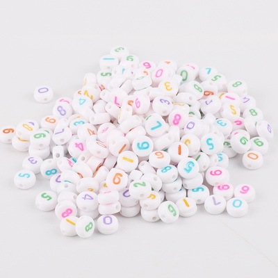 Round Flat Alphabet /Letter Acrylic Spacer Beads 10 Colors size 7mm For fashion jewelry DIY Bracelet Necklace