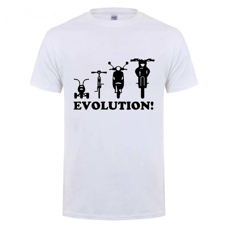 Эволюция трехколесного велосипеда, мопеда, мотоцикла, забавная футболка для молодых мужчин, о-образный вырез, короткий рукав, хлопковая футболка, летние топы, футболка