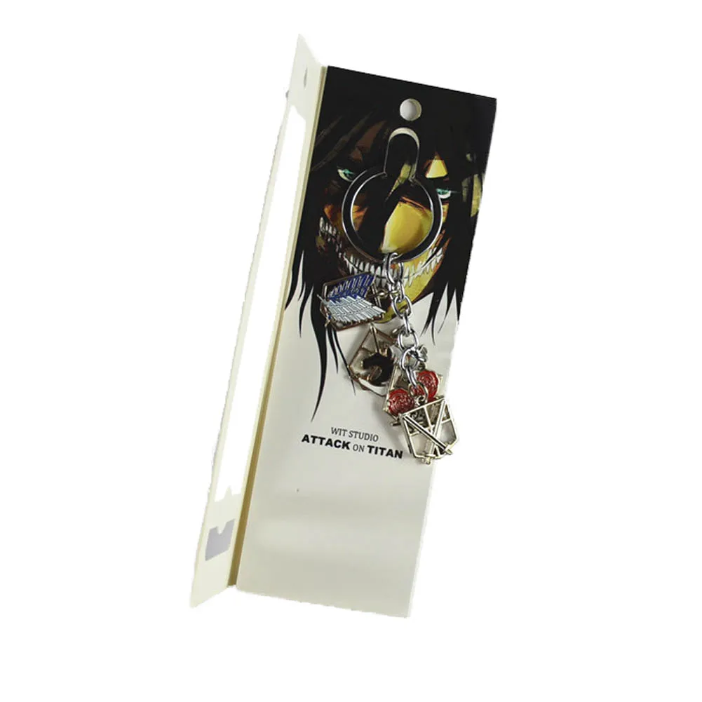 Аниме брелок атака на Титанов ожерелье с кулоном-значком брелок держатель Крышка подвески для мотоцикла ключи от автомобиля