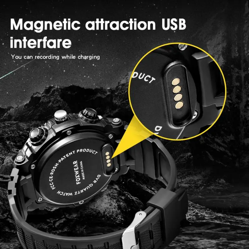 New FOX9 Rechargeable Smart HD Camera Watch Voice Video USB WiFi Recorder LED Light MP3 Player Recording Sport Watch Device