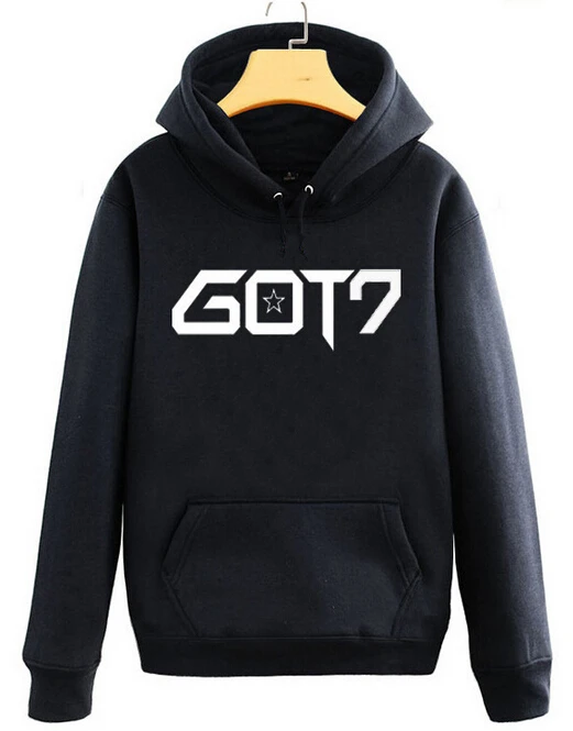 Новое поступление осень KPOP GOT7 получил 7 толстовки любителей пуловер Джексон толстовка черный красный Мужская Флисовая Толстовка