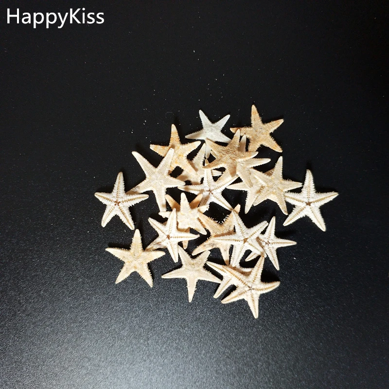 

HappyKiss 20pcs Mini Starfish Craft Decoration Natural Sea Stars DIY Beach Cottage Wedding Decor sea shells party1-1.8cm
