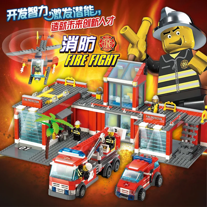 KAZI Models Building toy Compatible with Lego K8051 774pcs Fire Department Blocks Toys Hobbies For Boys Girls Building Kits KAZI Models Building toy Compatible with Lego K8051 774pcs Fire Department Blocks Toys Hobbies For Boys Girls Building Kits